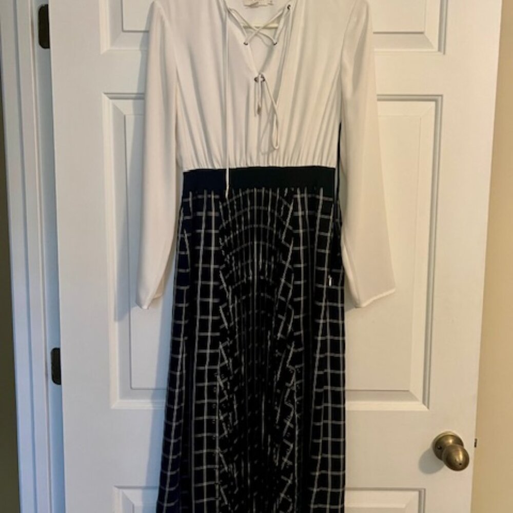 Ted Baker London Midi Dress in Black and White